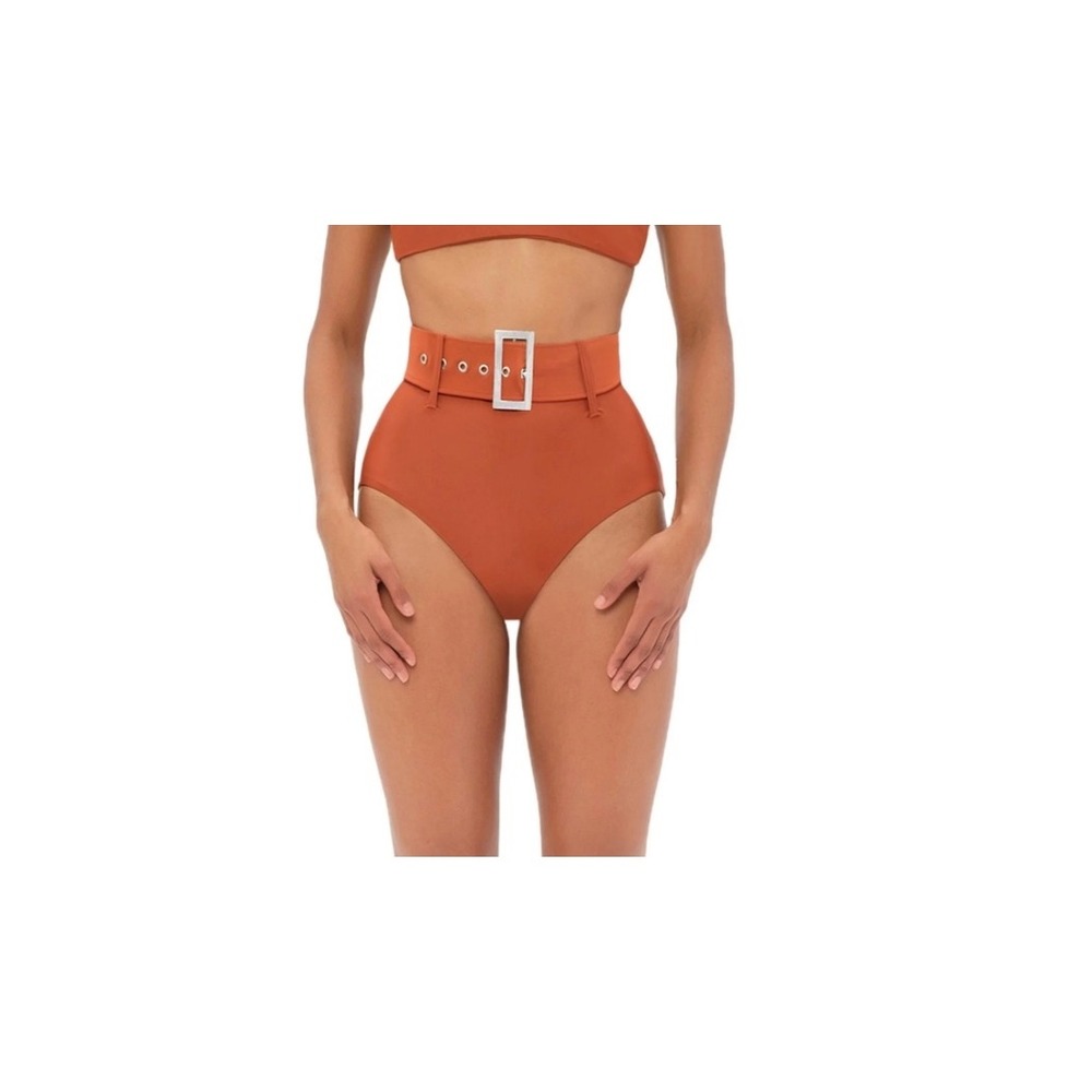 Andrea Iyamah NEW High Waist Bikini Bottom Brown/Cinnamon Size XXXL